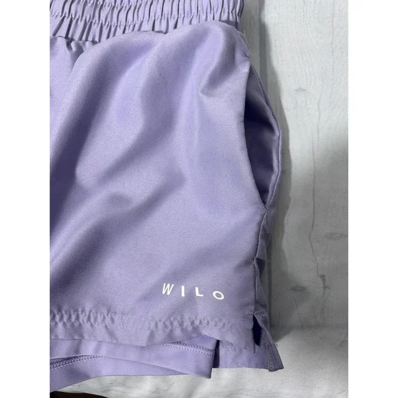 Wilo The Label Shorts Womens S Purple Lined Running Athletic Drawstring 2 in 1 - Picture 8 of 8